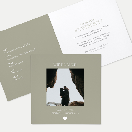 Klappkarte Quadratisch 148 x 148 mm - Minimalistisch "Vienna"