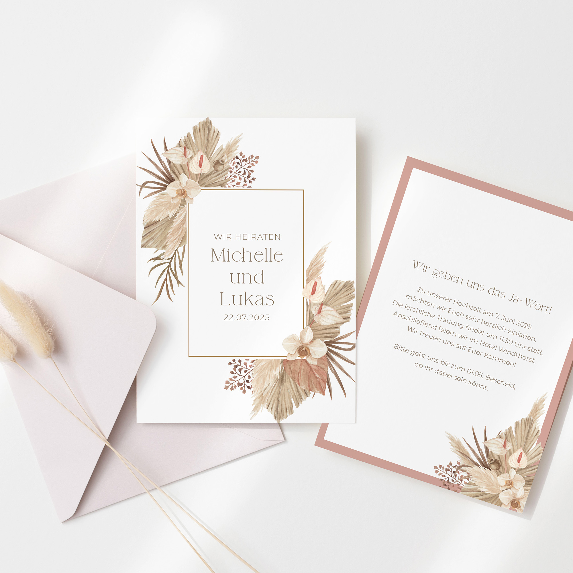 Postkarte DIN A6 im Hochformat - Boho "Golden Haze"