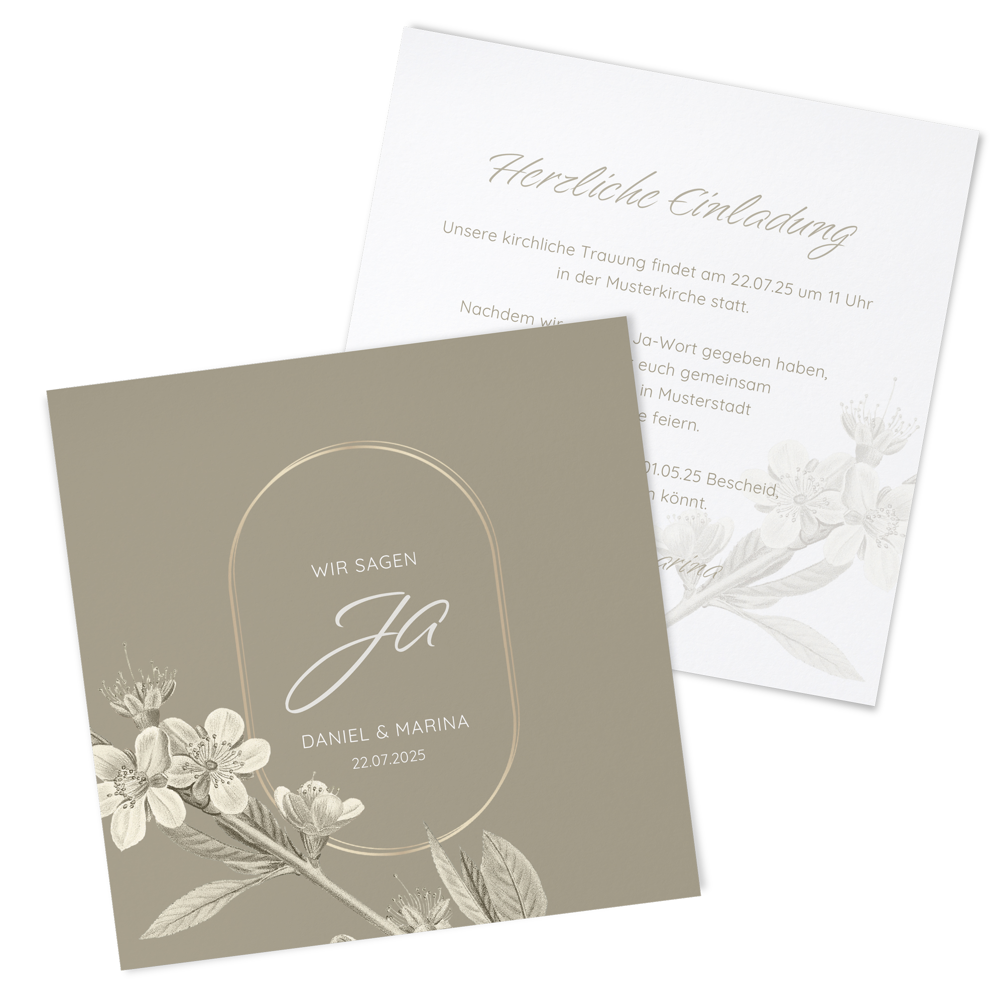 Postkarte Quadrat 148 x 148 mm - Floral "Classic Flora"