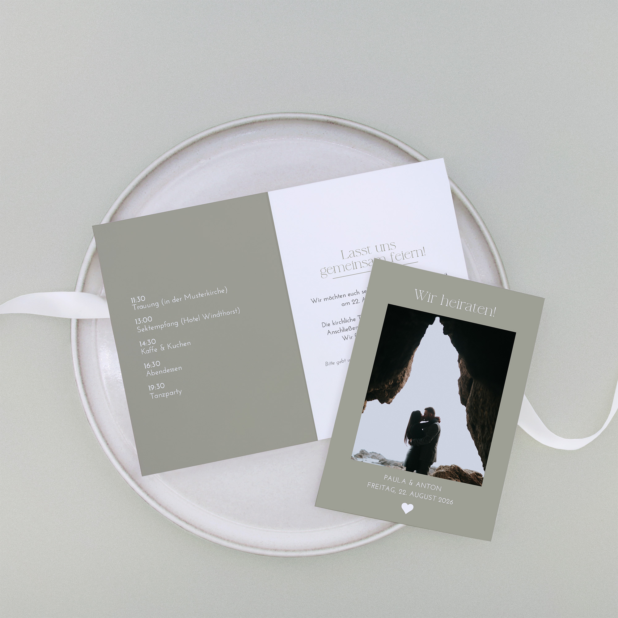 Klappkarte DIN A6 im Hochformat - Minimalistisch "Vienna"