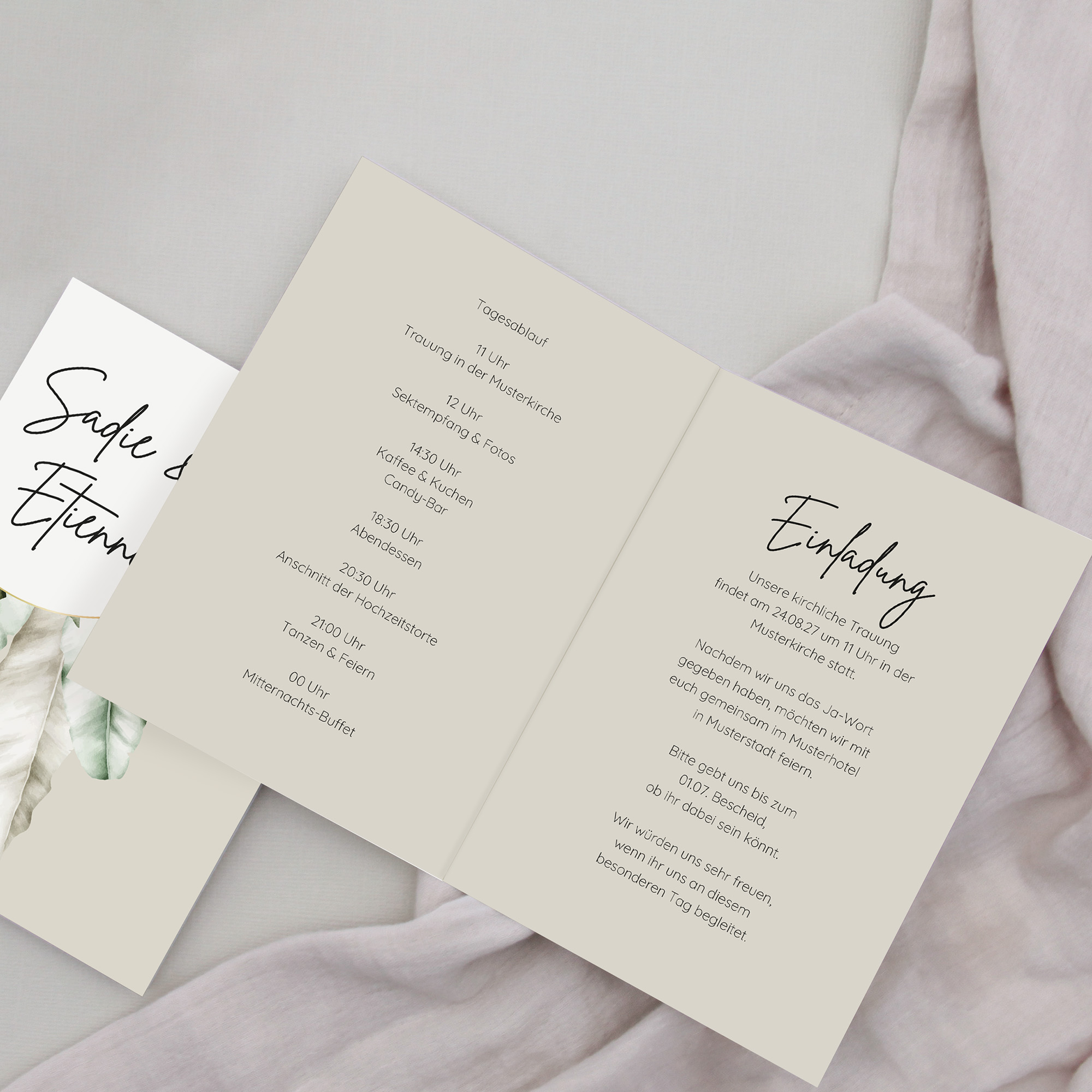 Klappkarte DIN A6 im Hochformat -Greenery "Manila 01"