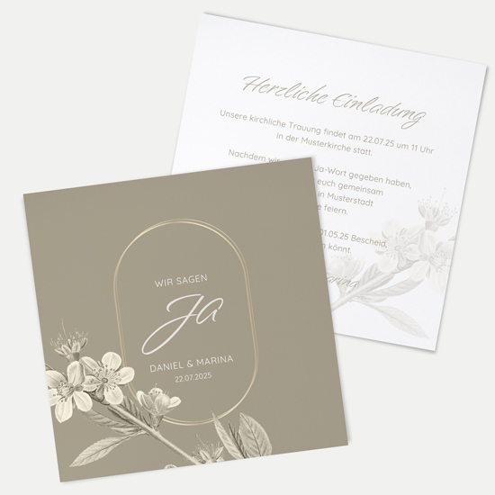 Postkarte Quadrat 148 x 148 mm - Floral "Classic Flora"