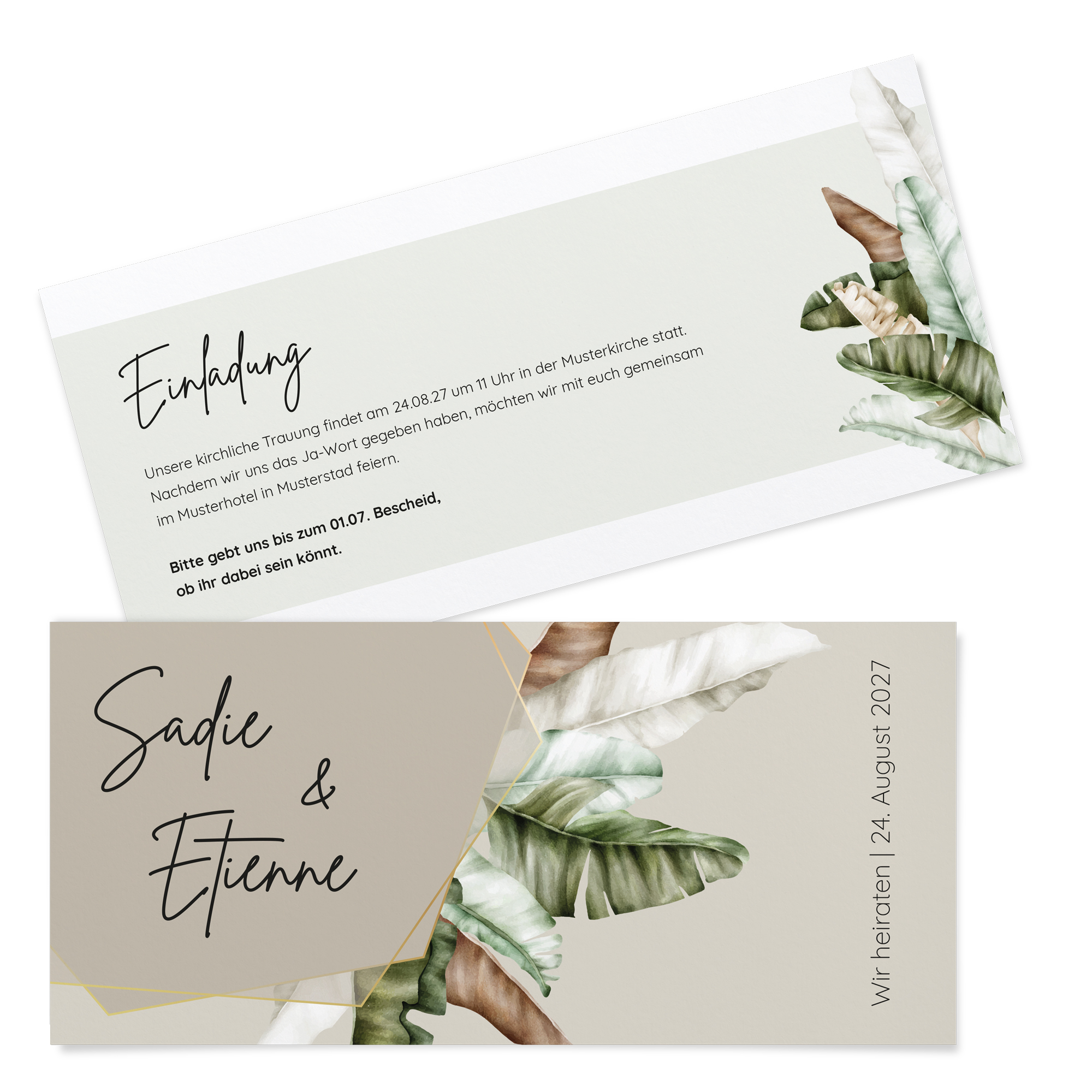 Postkarten DIN lang im Querformat 210 x 98 mm - Greenery "Manila 02"