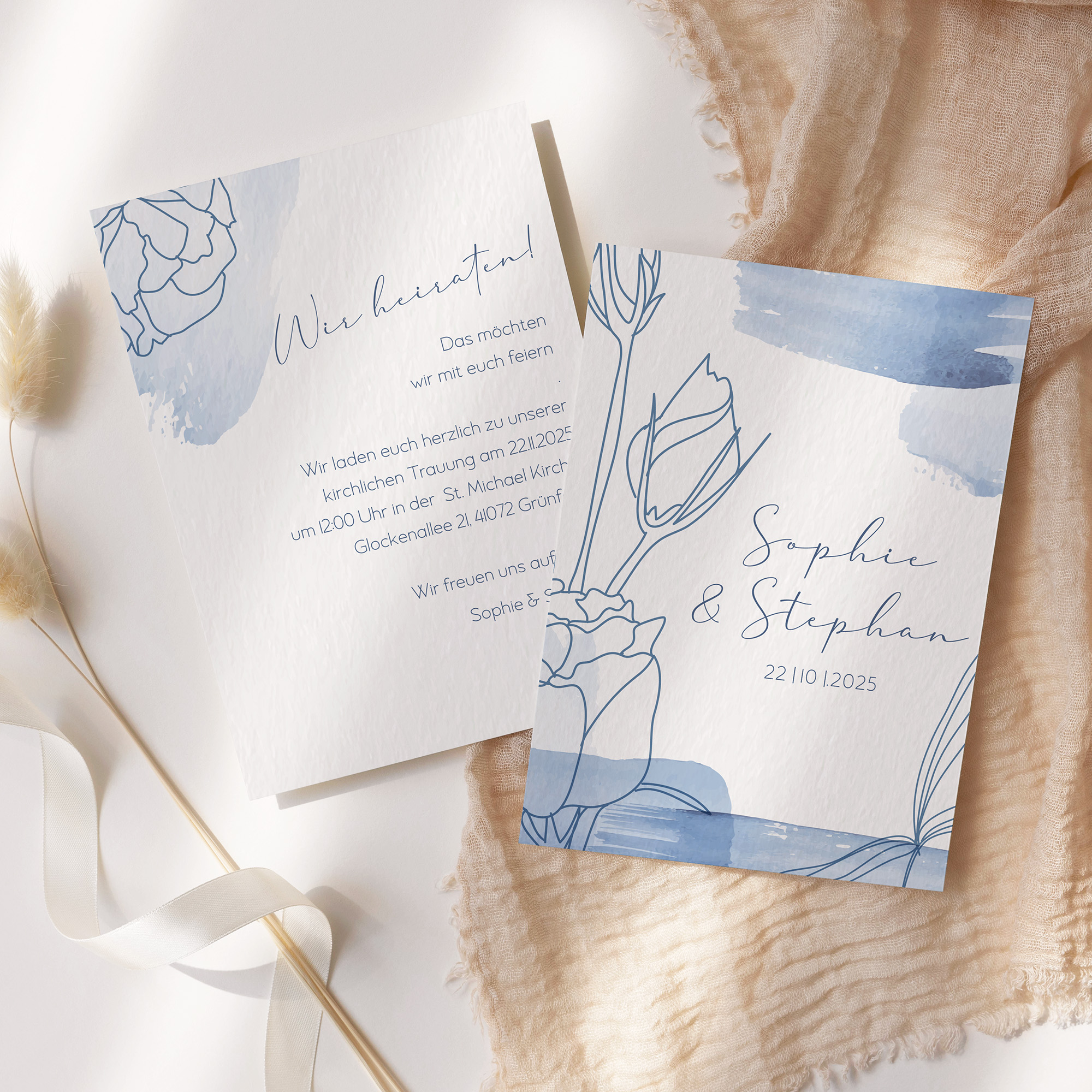 Postkarte DIN A6 im Hochformat - Aquarell "midnight petals"