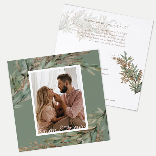 Postkarte Quadrat 148 x 148 mm - Boho "Rooted Together"