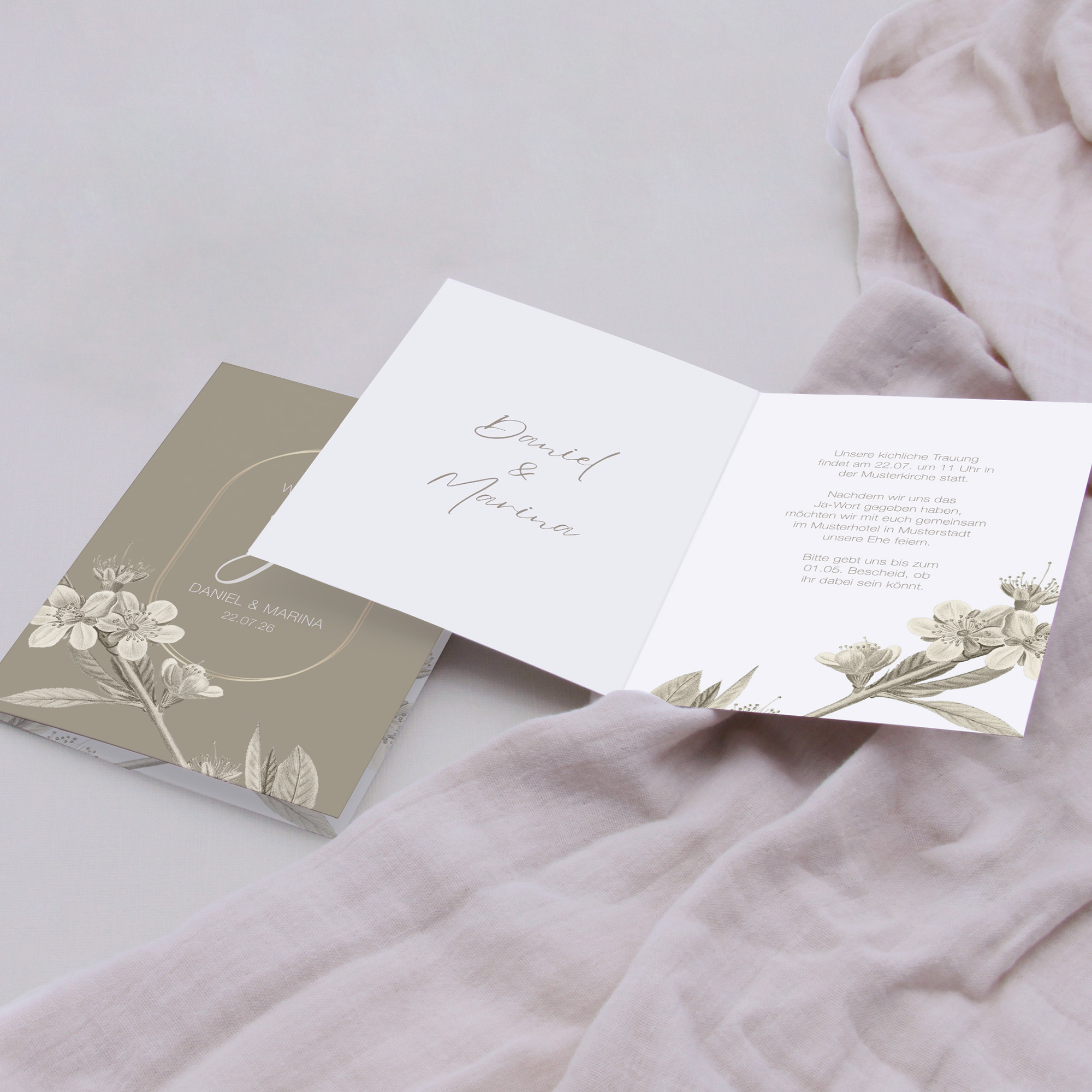 Klappkarte DIN A6 im Hochformat - Floral "Classic Flora"