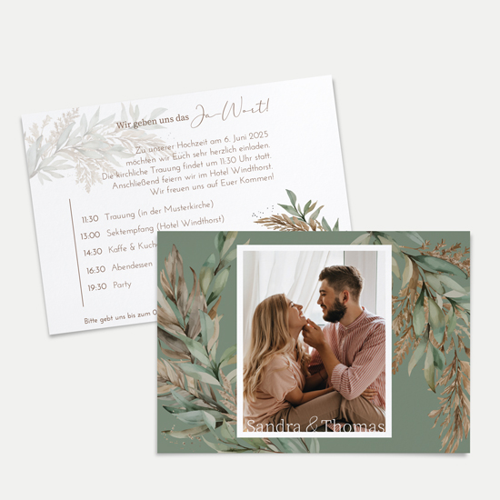 Postkarte DIN A6 im Querformat - Boho "Rooted Together"