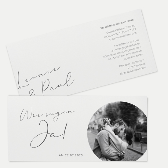 Postkarten DIN lang im Querformat 210 x 98 mm - Minimalistisch "Paris"