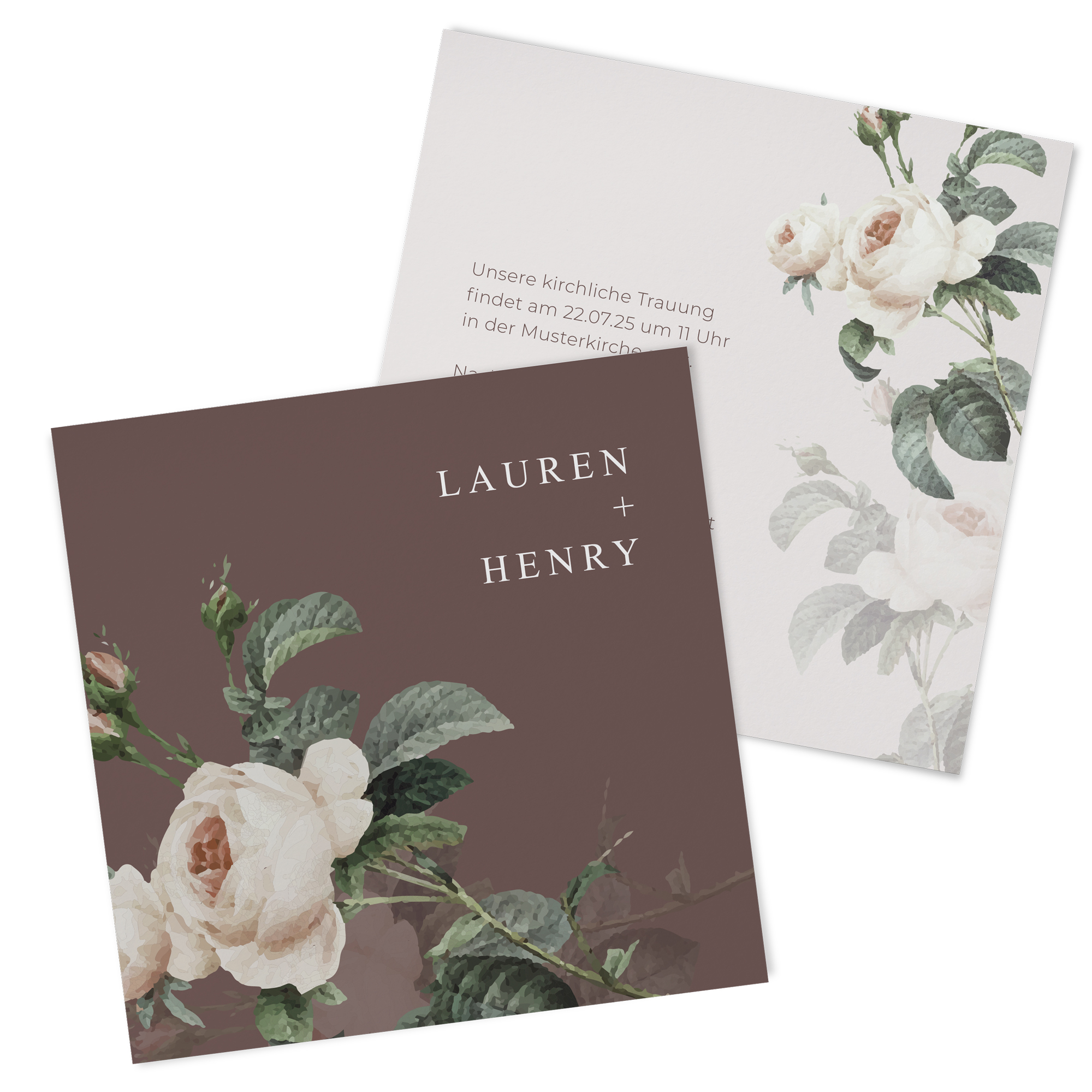 Postkarte Quadrat 148 x 148 mm - Floral "Antique Rose"