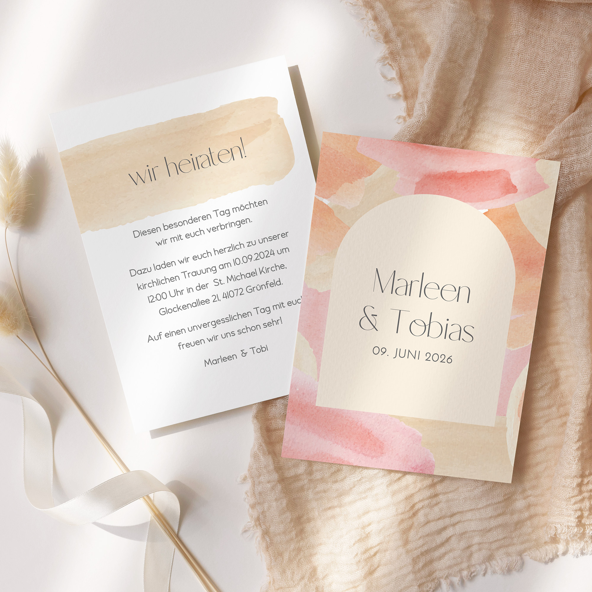 Postkarte DIN A6 im Hochformat - Aquarell "sunset stroke"