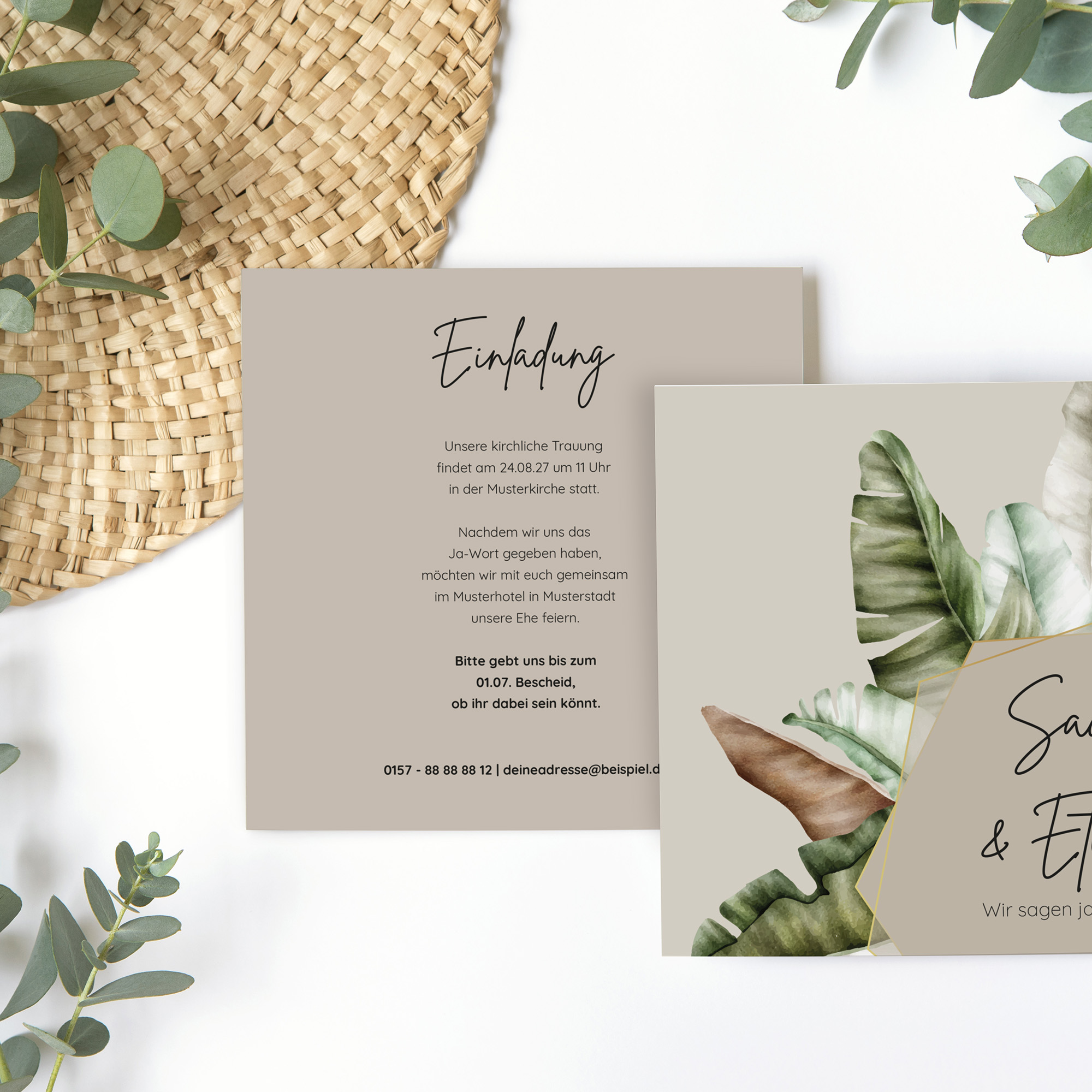 Postkarte Quadrat 148 x 148 mm - Greenery "Manila 02"