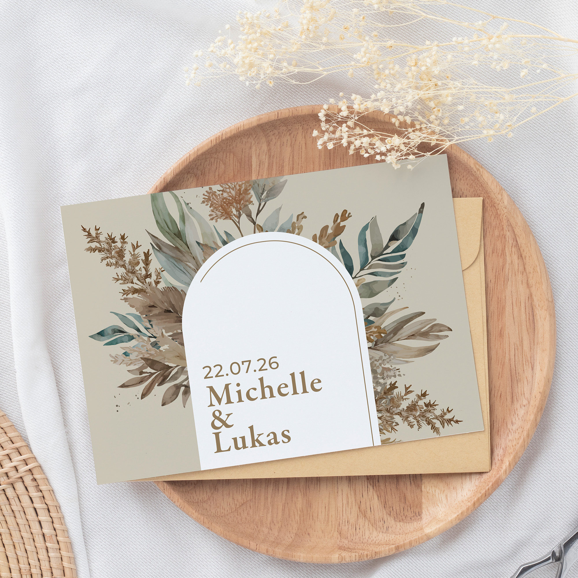 Postkarte DIN A6 im Querformat - Boho "Bare Nature "