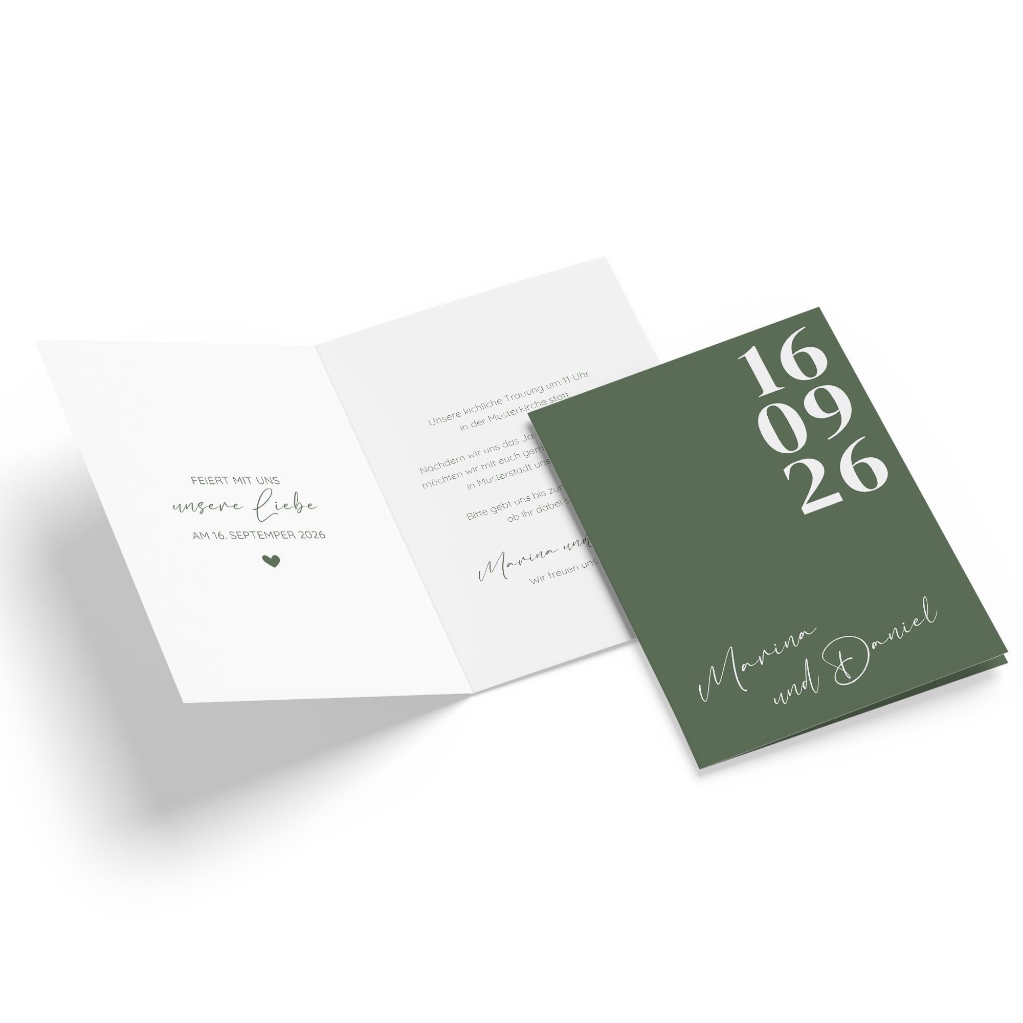 Klappkarte DIN A6 im Hochformat - Minimalistisch "Simply Green"