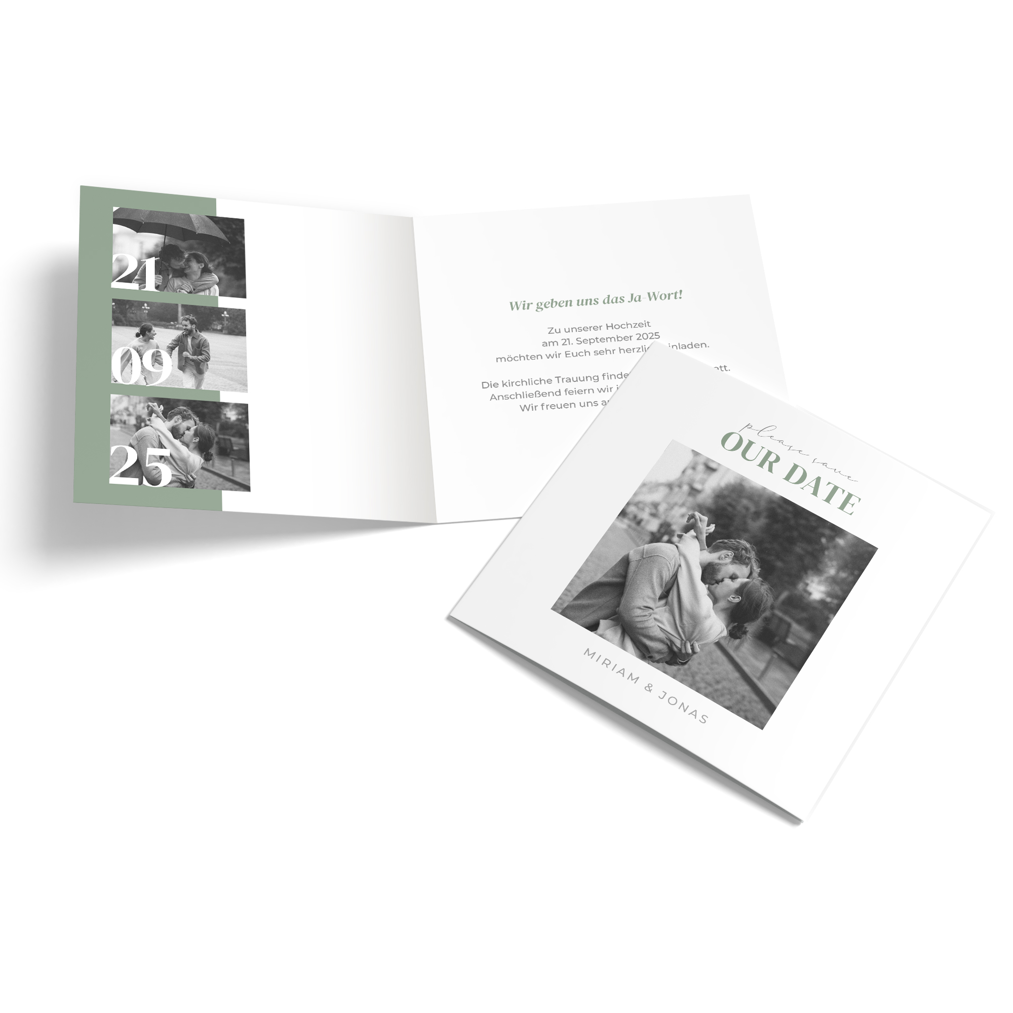 Klappkarte Quadratisch 148 x 148 mm - Minimalistisch "Berlin"