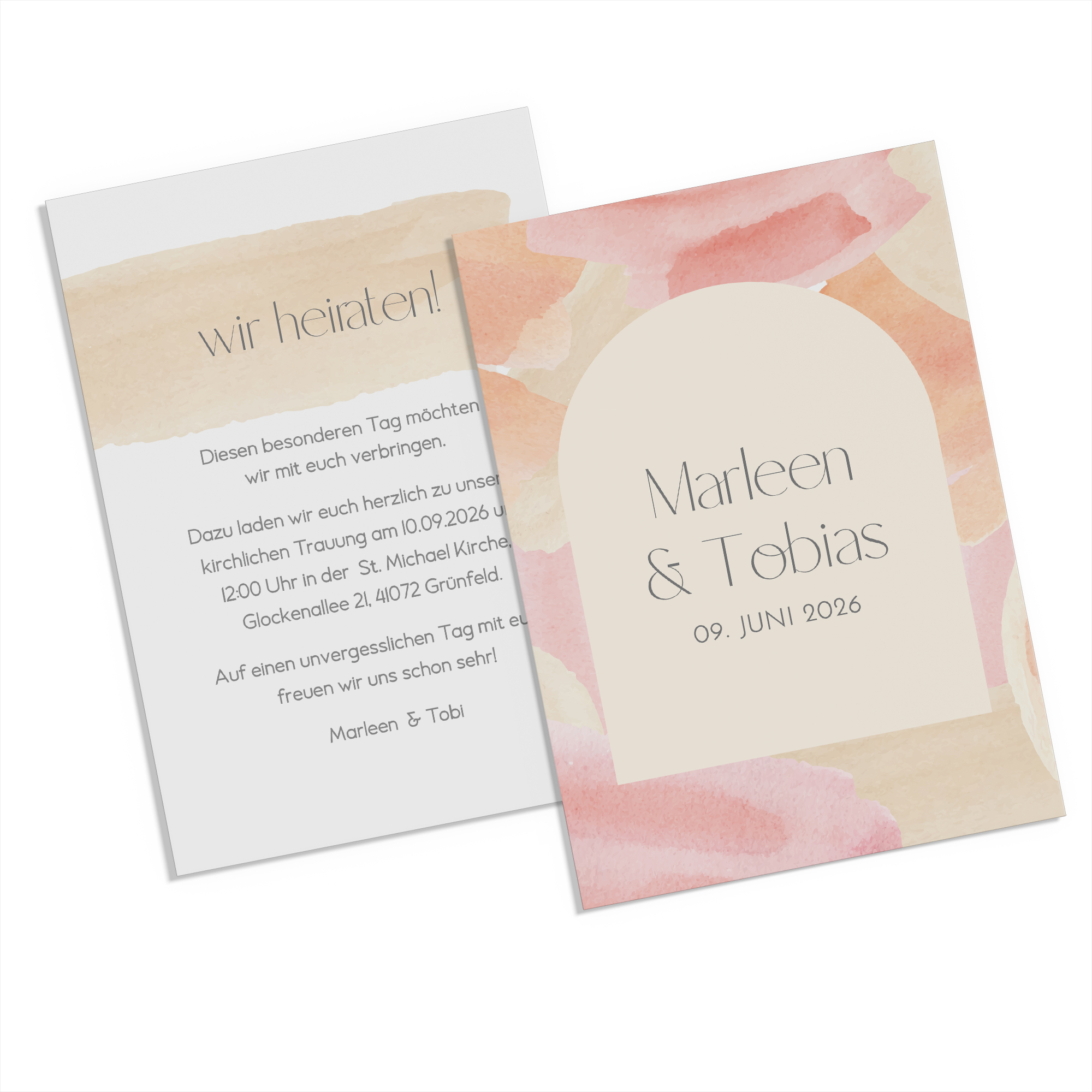 Postkarte DIN A6 im Hochformat - Aquarell "sunset stroke"