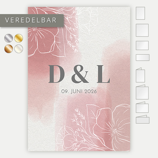 Postkarte DIN A6 im Hochformat - Aquarell "dusty Bloom"