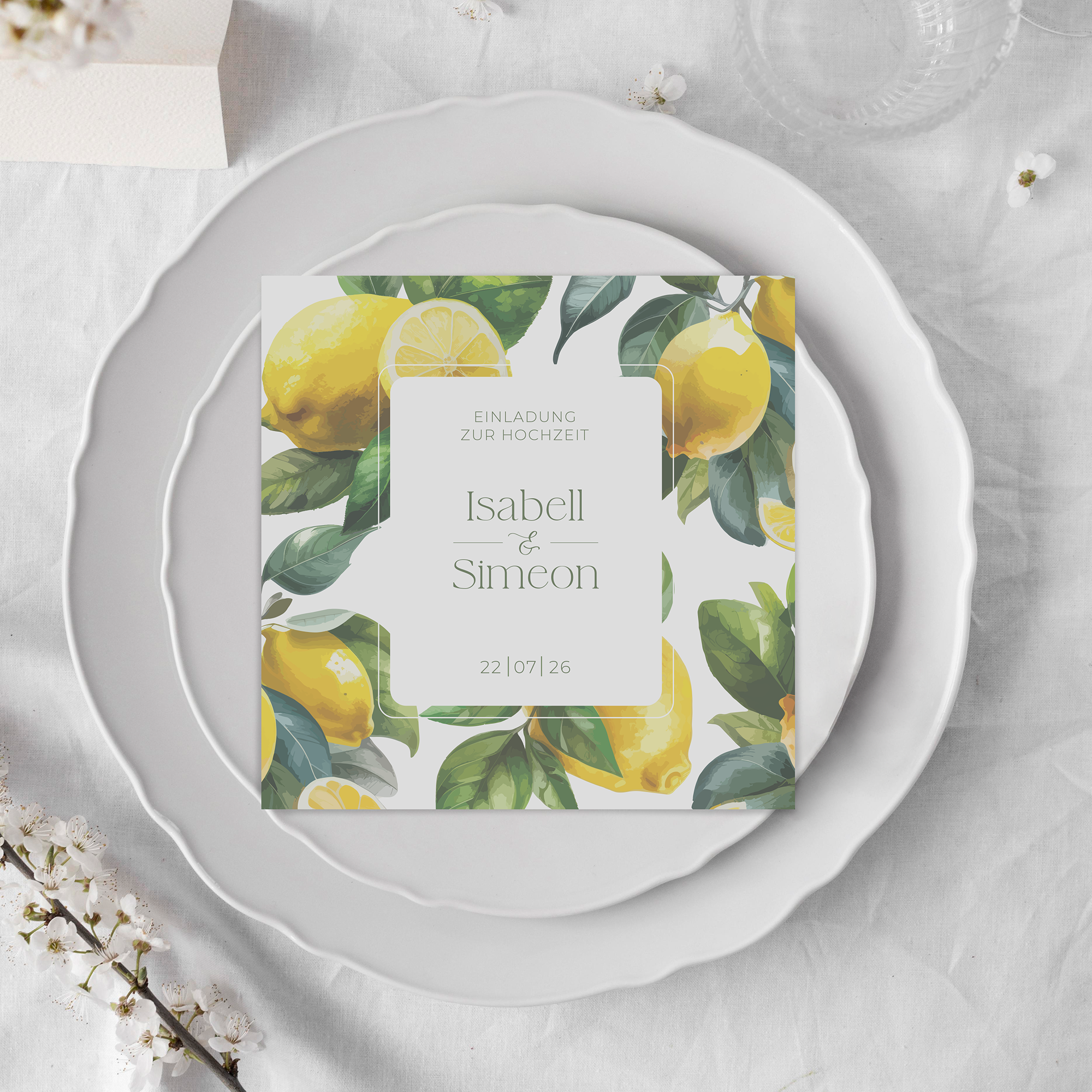 Postkarte Quadrat 148 x 148 mm - Floral "Tuscan Bloom"