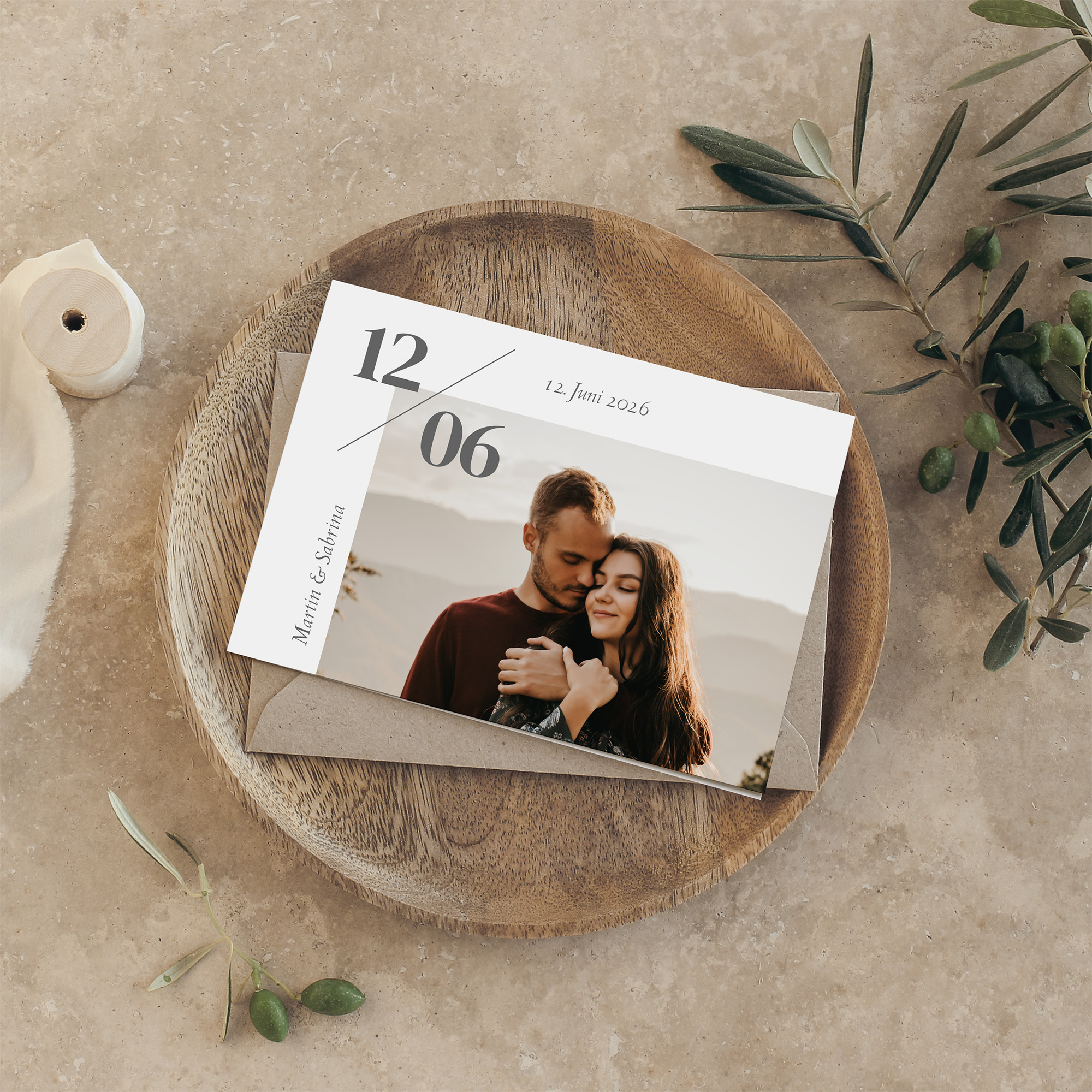 Klappkarte DIN A6 im Querformat - Minimalistisch "Helsinki"