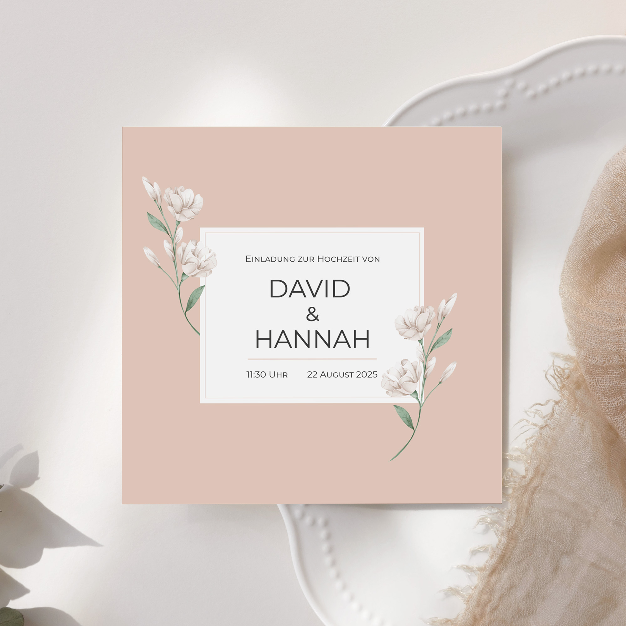 Postkarte Quadrat 148 x 148 mm - Floral "Neutral Florals"