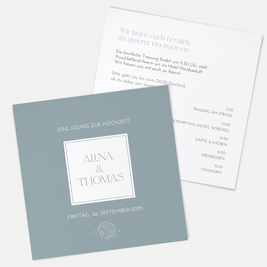 Postkarte Quadrat 148 x 148 mm - Minimalistisch "Nordic Shore"